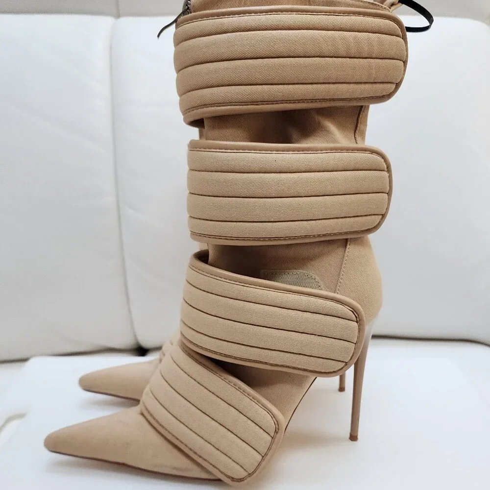 CALECHIE Women's Desert Moto Boots - Tan Faux Suede - Size 8 - Picture 2 of 12